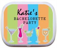 Personalized Mint Tins - Cocktails and Pastel Stripes Design