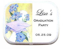 Cap and Flowers Personalized Mint Tins 
