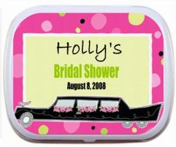 Personalized Mint Tins - Pink Polka Dot Limo Design