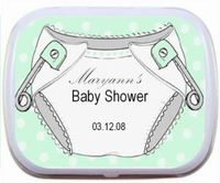 Personalized Mint Tins - Polka Dot Diapers (green, blue or pink)