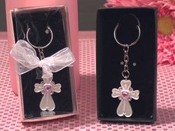 Pink Cross Keychain