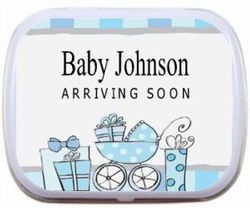Pink or Blue Buggy Personalized Mint Tins