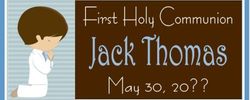 COM-006 Praying Boy First Communion Candy Bar Wrappers