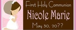 COM-005 Praying Girl First Communion Candy Bar Wrapper