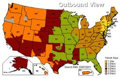 UPS Ground Map