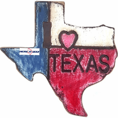 I Love Texas Painted Wall Sign