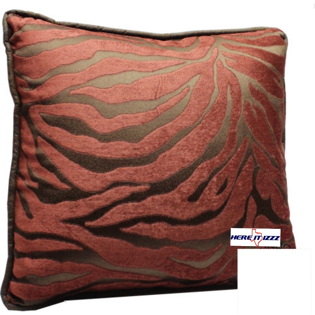 Red Zebra Throw Pillow