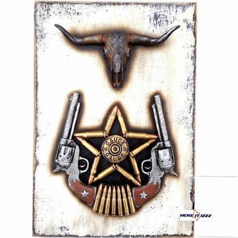 Steer Head Shotgun Shell  Wall Art