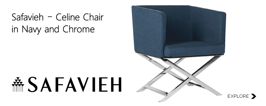 SAFAVIEH - CELINE CHAIR - NAVY - CHROME - FOX2033A