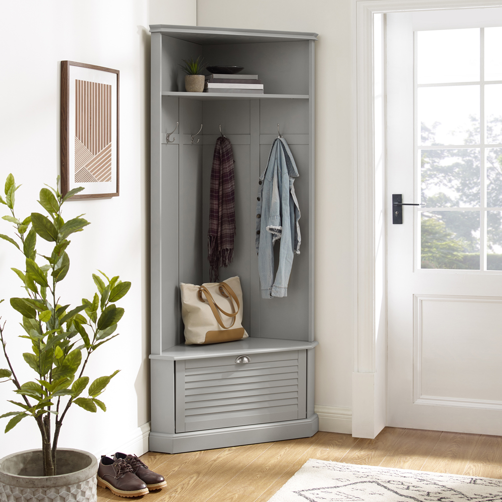 Crosley Furniture Ellison Corner Hall Tree Gray CF6038GY