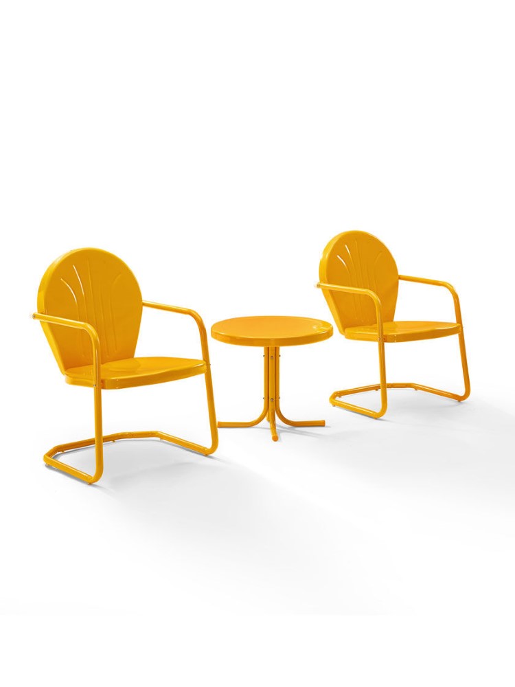 Crosley Furniture Griffith 3 Piece Metal Outdoor Conversation Seating