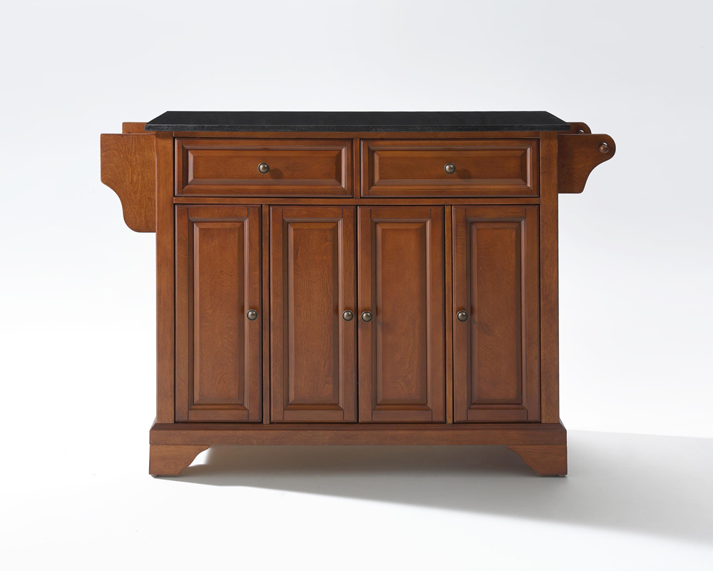 Crosley Furniture LaFayette Solid Black Granite Top Kitchen Island in