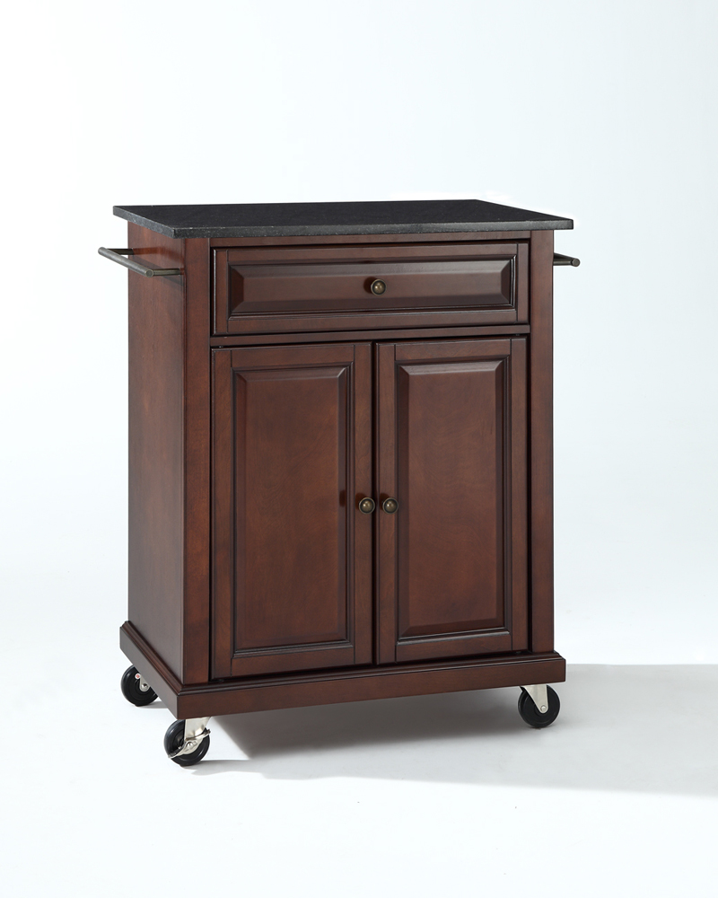 Crosley Furniture Solid Black Granite Top Portable Kitchen Cart