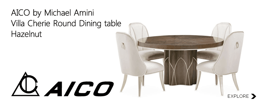 AICO BY MICHAEL AMINI - VILLA CHERIE ROUND DINING TABLE - HAZELNUT - N9008001-410