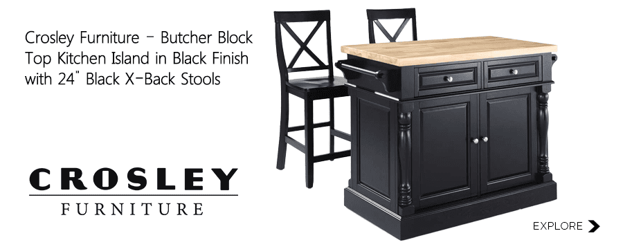 CROSLEY FURNITURE - BUTCHER BLOCK TOP <a href=