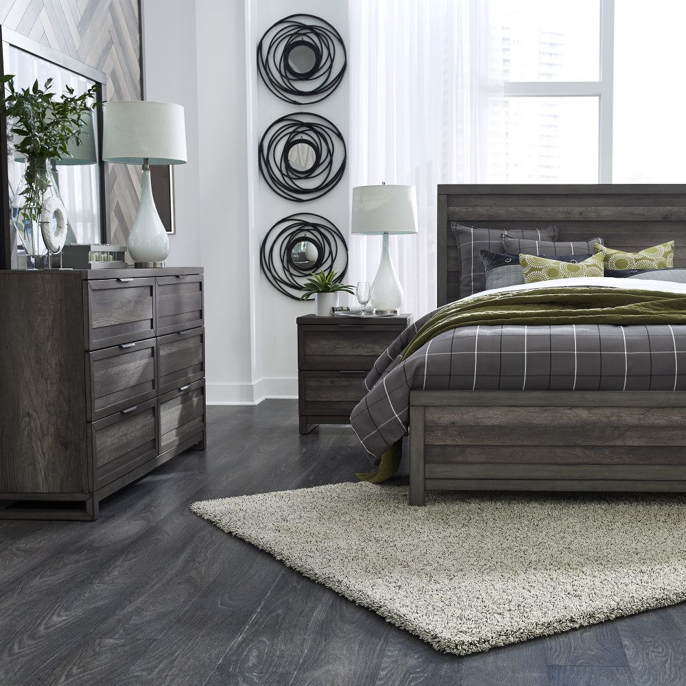 Liberty Furniture - Tanners Creek King Panel Bed, Dresser & Mirror, Night  Stand - 686-BR-KPBDMN