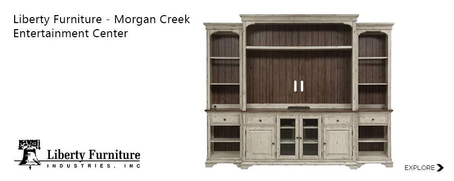 LIBERTY FURNITURE - MORGAN CREEK ENTERTAINMENT CENTER WITH PIERS - 498-ENTW-ECP