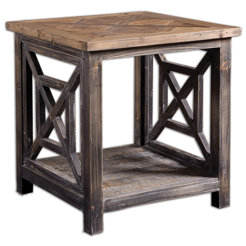 Uttermost Spiro Reclaimed Wood End Table 24263