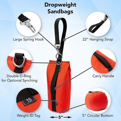 DropWeight Rigging Sandbag (10 lb Pre-Filled) - Orange