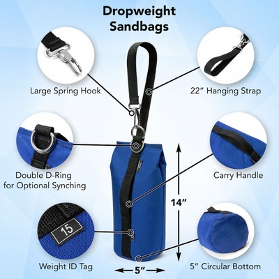 DropWeight Rigging Sandbag (25 lb Pre-Filled) - Blue