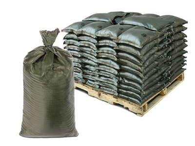 Filled Sandbags - Green Cactus HD Sandbags with 4,000 Hours UV Protection - Pallet of Pre-Filled Sand Bags