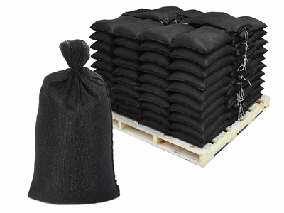 Filled Sandbags  Black DuraBags with 10,000 Hours UV Protection - Pallet of Pre-Filled Gravel or Sand Bags