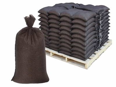 Filled Sandbags  Brown DuraBags with 10,000 Hours UV Protection - Pallet of Pre-Filled Gravel or Sand Bags