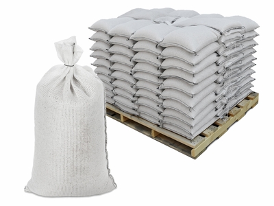 Filled Sandbags  White DuraBags with 10,000 Hours UV Protection - Pallet of Pre-Filled Gravel or Sand Bags