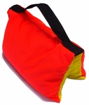 Filled Heavy Duty Saddle Sandbag 20 lb Safety Orange and Yellow