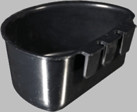 #10 cup, Flat bottom 1/2 pint, half round, SHALLOW type