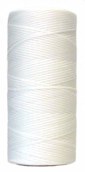 Waxed tie string 250 yard WHITE narrow