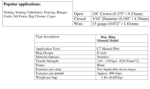 Cage Rings 1 lb. Stainless Steel Cage Rings 1 lb. Stainless Steel