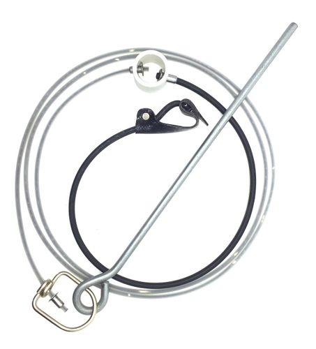 Rubber cord SLIP hitch on WEED EATER cord - with metal swivels & stakes (DOZEN) (+ freight) Rubber cord SLIP hitch on WEED EATER cord - with metal swivels & stakes (DOZEN) (+ freight)