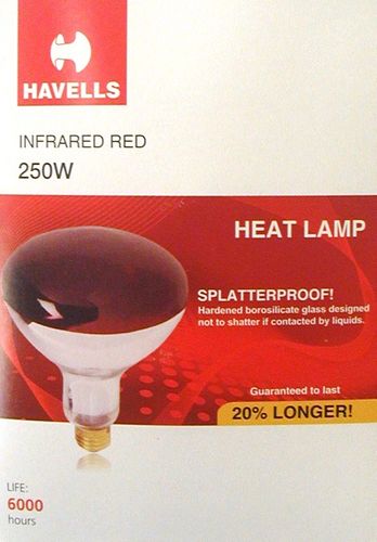Brooder Heat Lamp Bulb, Red   250 watt