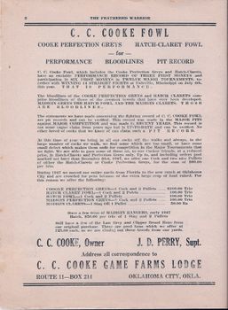 C.C. Cooke ad Feb. 1948 Feathered Warrior