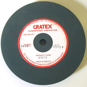 Cratex rubber wheel  COARSE    6" x 1/2" x 1/2" arbor 