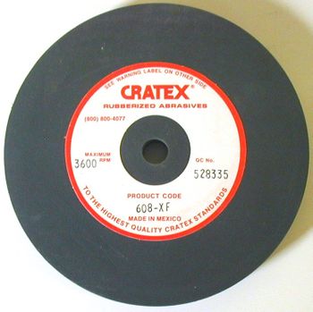 Cratex rubber wheel  X-FINE  6" x 1/2" x 1/2" arbor  