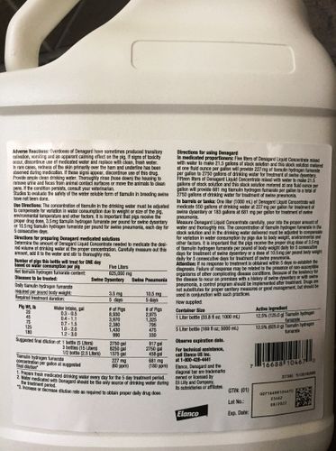 Denagard (tiamulin)  12.5%   1 Liter    (not for sale in California)