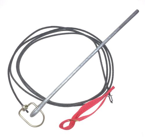 Doubled Nylon hitch on nylon cord with metal swivel & stakes (DOZEN) (+ freight)