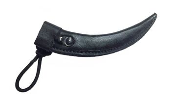 Long knife scabbard, leather w/ elastic band
