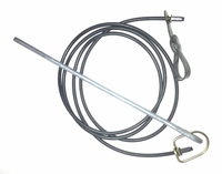 Long Neoprene hitch on rubber cord with metal swivel & stake