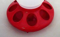 Miller #806 quart size feeder base, plastic, red (use #690 jar)