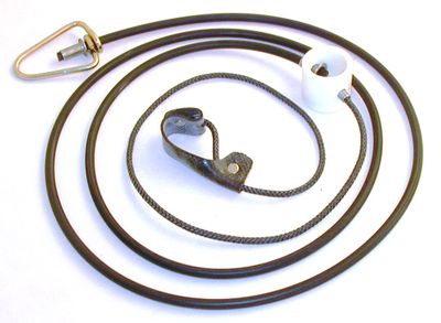 Nylon cord SLIP hitch on rubber cord with metal swivel (EACH)