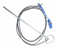 Nylon hitch on nylon cord with metal swivel & stake