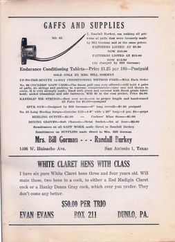 Randall Burkey ad (one of his first) Feb. 1948 Feathered Warrior