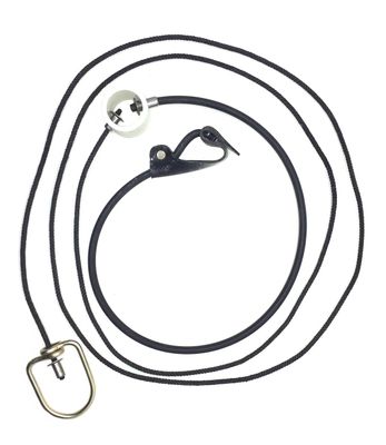 Rubber cord SLIP hitch on nylon cord with metal swivel (EACH) Rubber cord SLIP hitch on nylon cord with metal swivel (EACH)