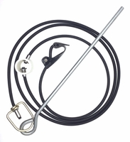 Rubber cord SLIP hitch on rubber cord with metal swivel & stake