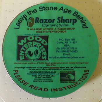 Sharpening Wheel 6" x 3/4" gritted paper