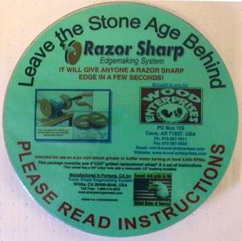 Sharpening wheel  8" x 3/4"  gritted paper