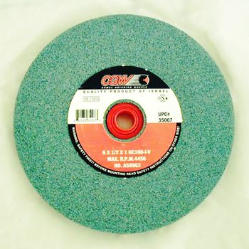 Silicon carbide wheel  100 grit   6" x 1/2"  